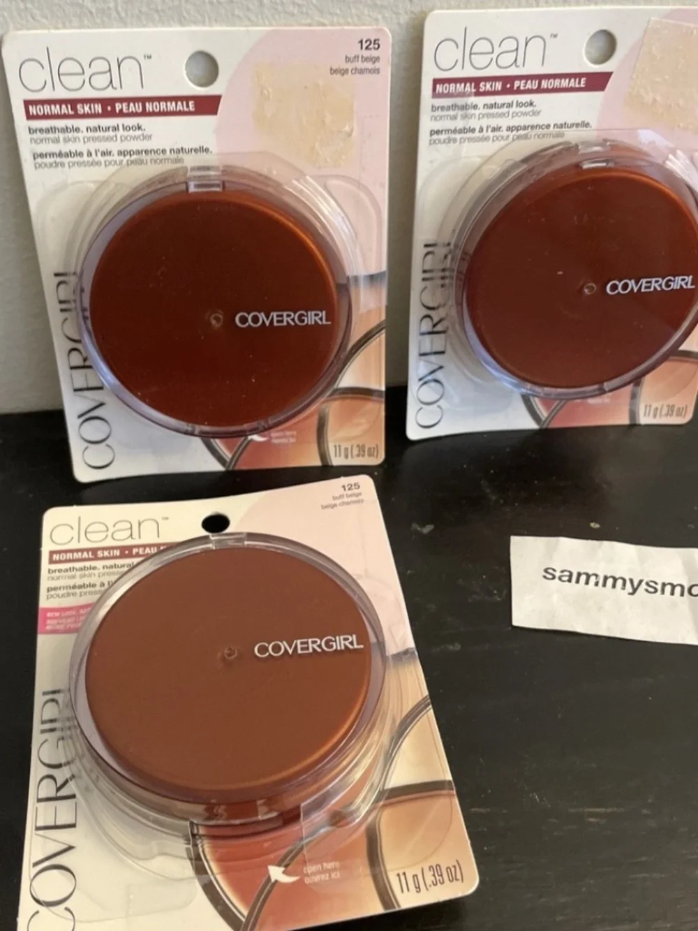 Covergirl Clean Pressed Powder, 125 Buff Beige, With Talc x3